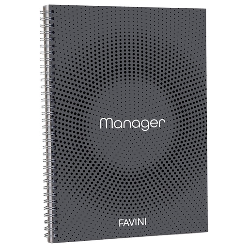 [D53818] BLOCCO SPIRAL MANAGER 23X29,7CM 10MM 90FG 80GR 4fori microperforato FAVINI