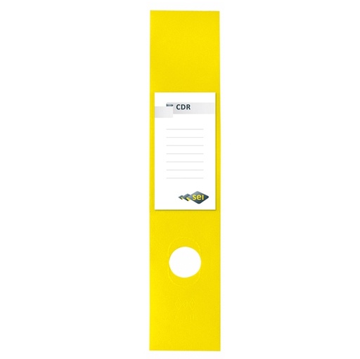 [D53905] Busta 10 copridorso CDR PVC adesivi giallo 7x34,5cm SEI ROTA