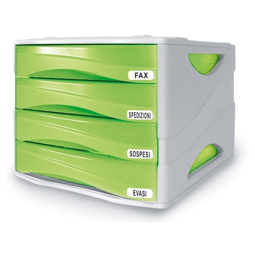 [D53990] CASSETTIERA 4 CASS. SMILE VERDE TRASP. ARDA