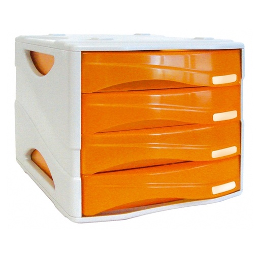 [D53991] CASSETTIERA 4 CASS. SMILE ARANCIO TRASP. ARDA