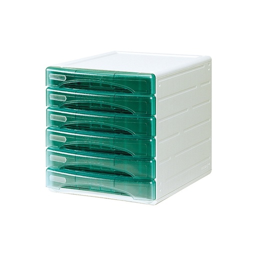 [D53993] CASSETTIERA 6 CASS. OLIVIA VERDE TRASP. ARDA