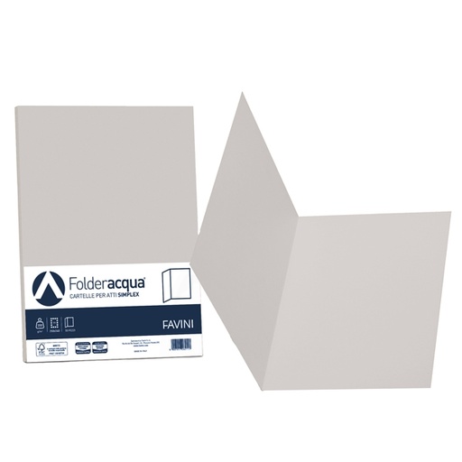 [D54110] 50 cartelline semplici ACQUA 200gr 25x34cm ghiaccio FAVINI