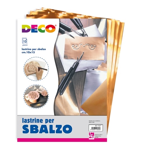 [D54112] 12 LASTRINE ALLUMINIO/RAME 20x30CM 113/4 DECO
