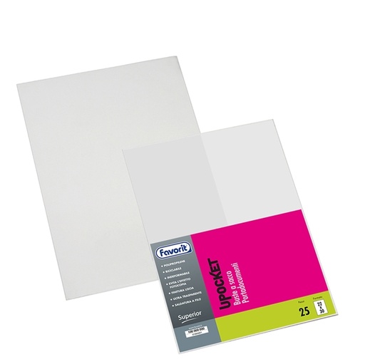 [D54697] 25 BUSTE A SACCO UPOCKET PPL 22X30 01/0640 FAVORIT