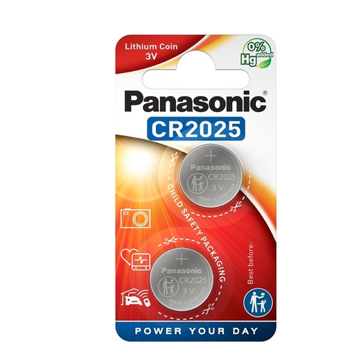 [D54868] BLISTER 2 MICROPILE A PASTIGLIA CR2025 LITIO 3V