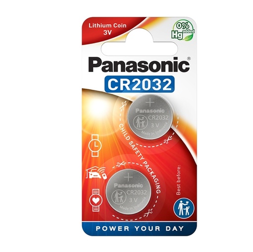 [D54869] BLISTER 2 MICROPILE A PASTIGLIA CR2032 LITIO 3V