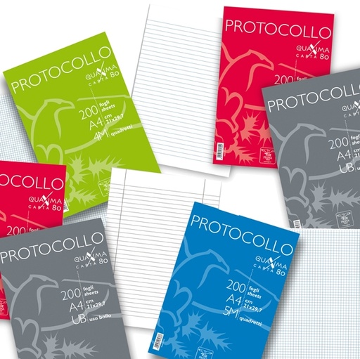 [D54918] PROTOCOLLO A4 5MM 200FG 80GR PIGNA