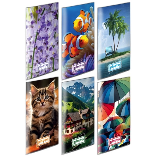 [D55614] ALBUM FOTO SALDATO 175x325mm fino a 96 FOTO 10x15cm assortiti LEBEZ