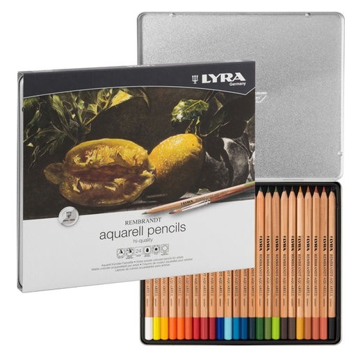 [D56392] SCATOLA METAL 24 PASTELLI REMBRANDT AQUARELL LYRA L2011240