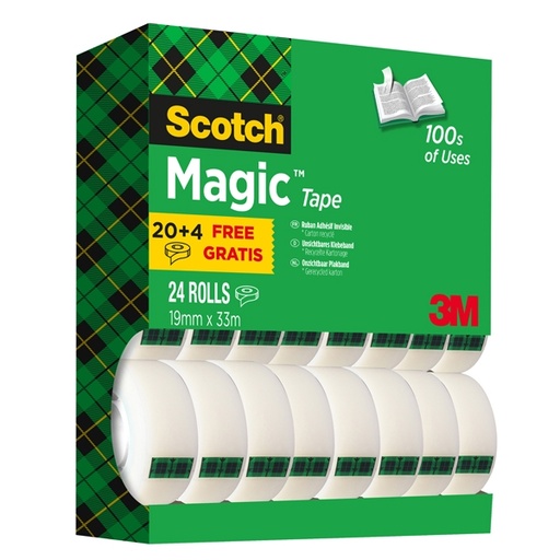 [D56458] PROMO PACK 20+4 NASTRO ADESIVO SCOTCH MAGIC 810 19MMX33MT