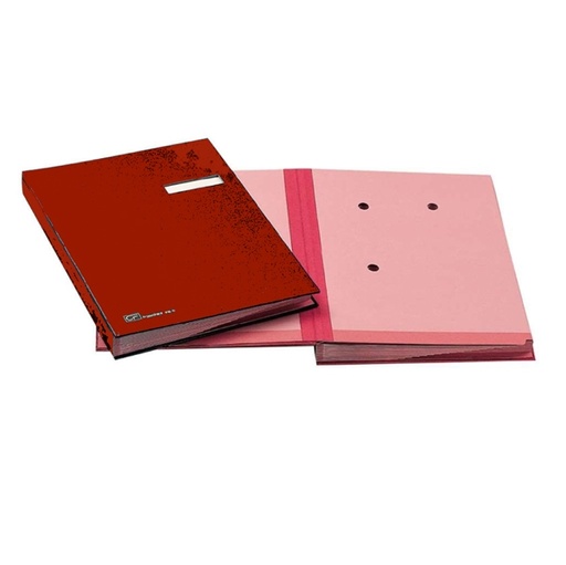 [D56604] LIBRO FIRMA C/PORTAETICHETTA 18 PAGINE 24X34CM ROSSO 618-D FRASCHINI