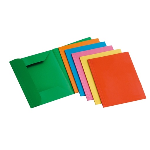 [D56624] 12 CARTELLINE 3 LEMBI 200GR 25X33CM MIX 6 COLORI BREFIOCART