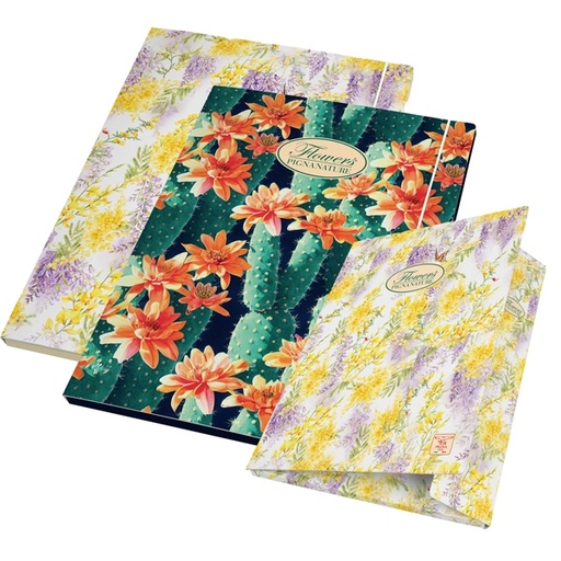 [D56705] Cartella con elastico 26x34,5cm Pigna Nature Flowers