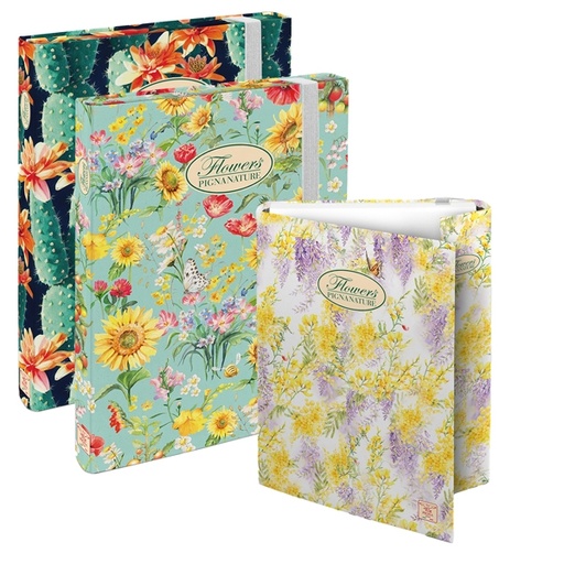 [D56706] Cartella progetti con elastico 26x34cm dorso 3cm Pigna Nature Flowers