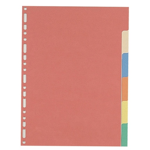 [D56711] SEPARATORE 21X29,7 6TASTI CARTONCINO COLORATO 240GR FAVORIT