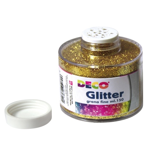 [D56744] BARATTOLO GLITTER GRANA FINE ML150 ORO ART 130/100 DECO