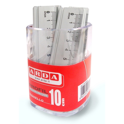 [D56789] BARATTOLO 15 RIGHELLI ALLUMINIO 10CM ARDA