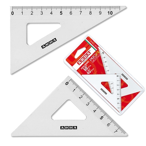 [D56790] COPPIA SQUADRA PROFIL ALLUMINIO 12CM 45' 60' ARDA