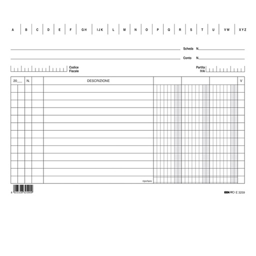 [D56802] 100 SCHEDE 3 COLONNE ORIZZONTALE 15X21CM E3259 EDIPRO
