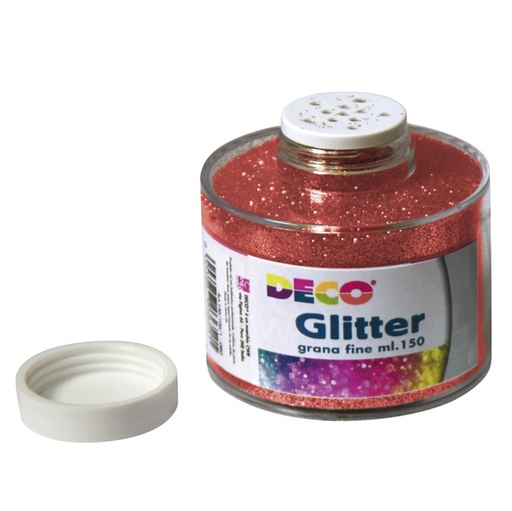 [D56817] BARATTOLO GLITTER GRANA FINE ML150 ROSSO ART 130/100 DECO