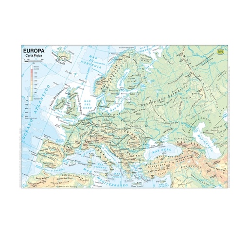 [D56944] CARTA GEOGRAFICA SCOLASTICA PLASTIFICATA EUROPA 297X420MM BELLETTI