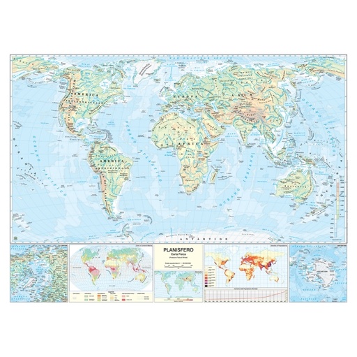 [D56946] CARTA GEOGRAFICA SCOLASTICA MURALE MONDO BELLETTI