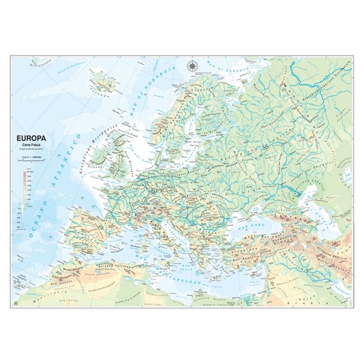 [D56947] CARTA GEOGRAFICA SCOLASTICA MURALE EUROPA BELLETTI