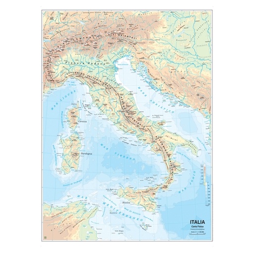 [D56948] CARTA GEOGRAFICA SCOLASTICA MURALE ITALIA BELLETTI