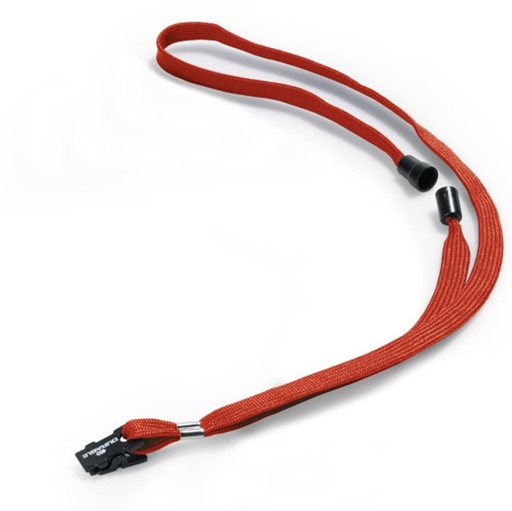 [D57360] 10 CORDONCINO PORTABADGE IN TESSUTO 440X10MM ROSSO DURABLE