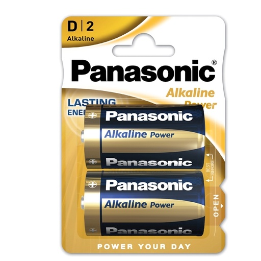 [D57376] BLISTER 2 PILE TORCIA ALKALINE D 1,5V PANASONIC