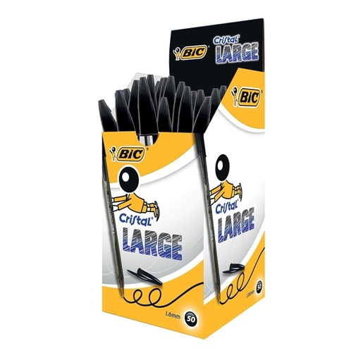 [D57674] Scatola 50 penna sfera CRISTAL(R) large 1,6mm nero BIC(R)