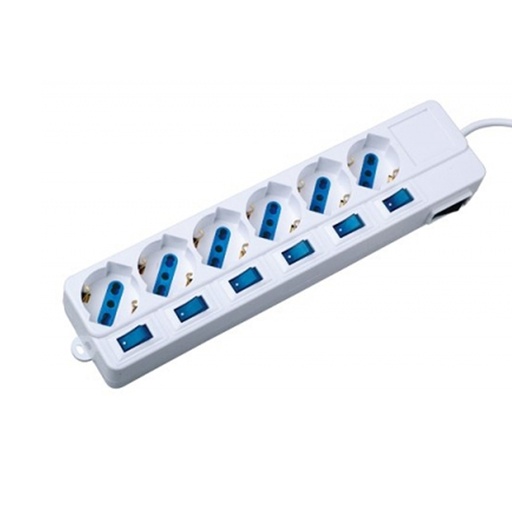 [D57916] PRESA MULTIPLA 6 PRESE MULTISTANDARDC/INTERRUTTORE SINGOLO MELCHIONI