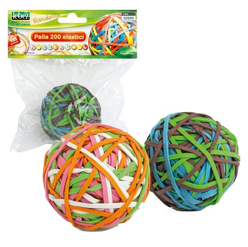 [D57977] SFERA DA 200 ELASTICI diam. 50MM COLORI ASSORT.