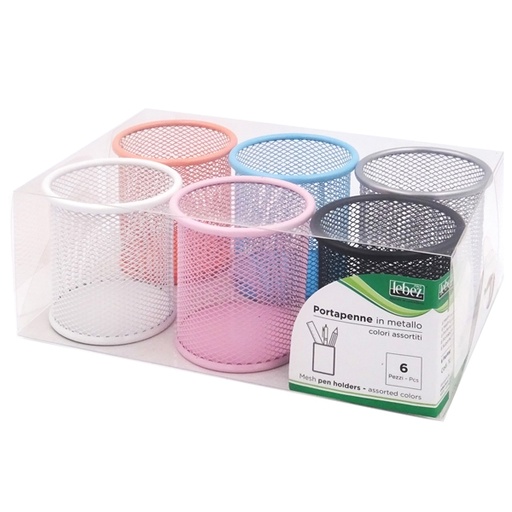 [D57990] SET 6 BICCHIERI PORTAPENNE IN RETE COLORATA ART.1226