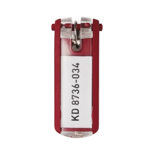 [D58025] SCATOLA 6 PORTACHIAVI KEY CLIP ROSSO DURABLE