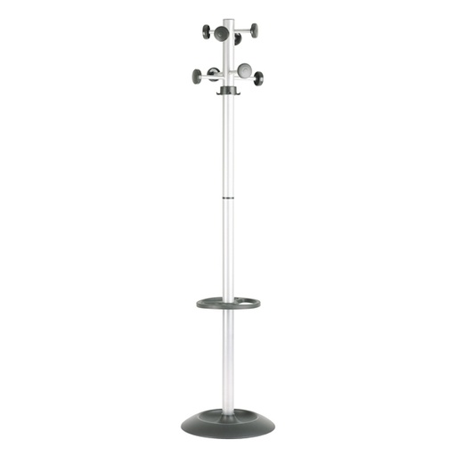 [D58096] APPENDIABITI TOTEM 175CM A 8 POSTI C/PORTAOMBRELLI GRIGIO/NERO