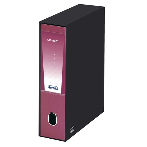 [D58494] Registratore Unico c/custodia bordeaux metal dorso 8cm f.to protocollo Favorit