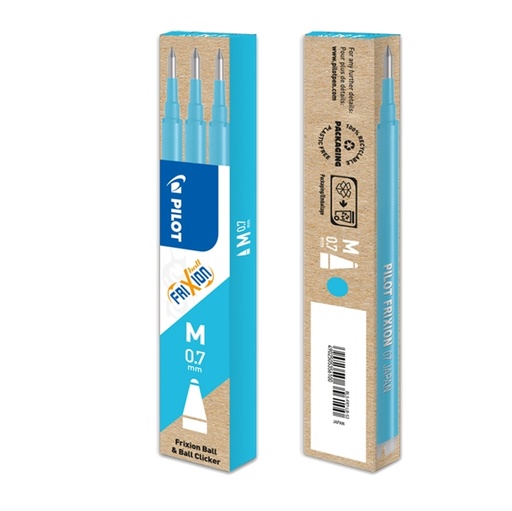 [D58731] SET 3 REFILL SFERA FRIXIONball 0.7mm AZZURRO PILOT