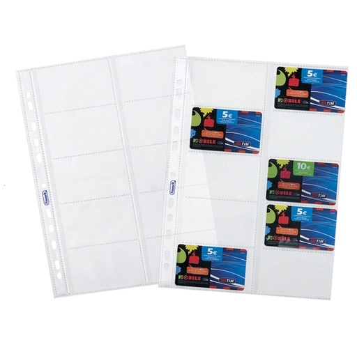[D58957] 10 BUSTE FORATE PORTA CARDS 21,5X29,7CM FAVORIT