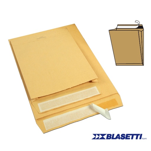 [D59138] 250 BUSTE SACCO AVANA 120GR 250X353X40MM C/SOFFIETTI STRIP MONODEX