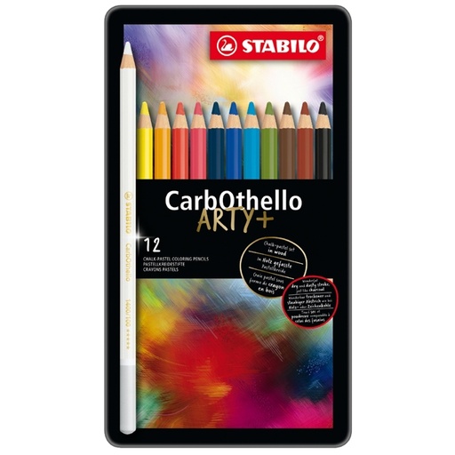 [D60462] Astuccio metallo 12 CarbOthello colori assortiti Stabilo