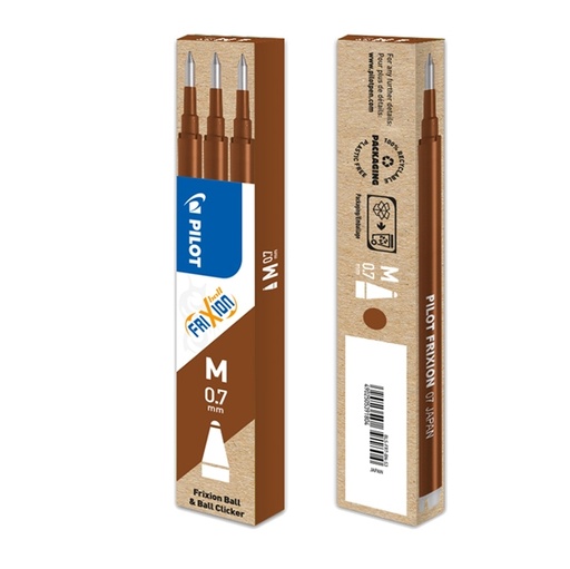 [D60794] SET 3 REFILL SFERA FRIXIONball 0.7mm MARRONE PILOT