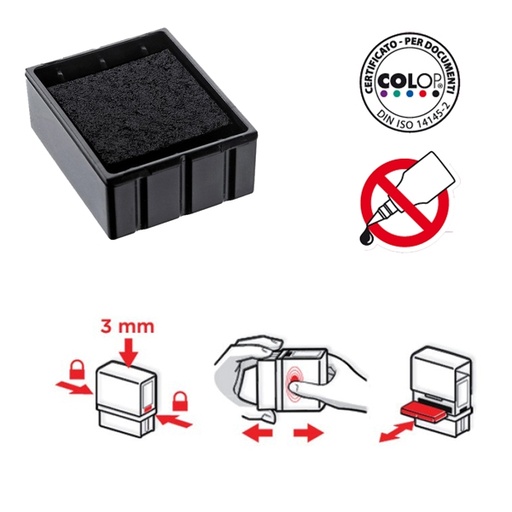 [D61044] TAMPONE COLOP E/Q43 NERO