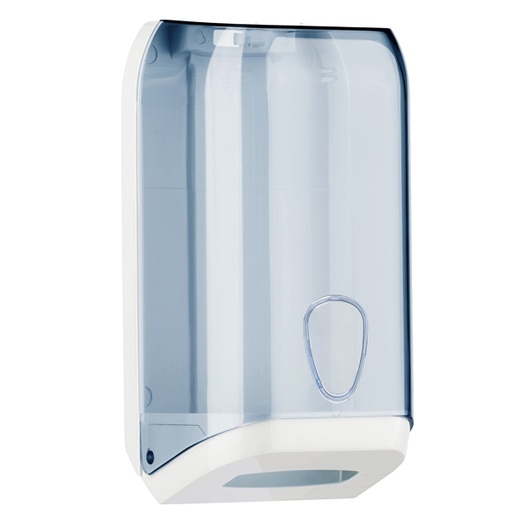 [D61093] DISPENSER CARTA IGIENICA IN FOGLI TRASPARENTE/BIANCO MAR PLAST