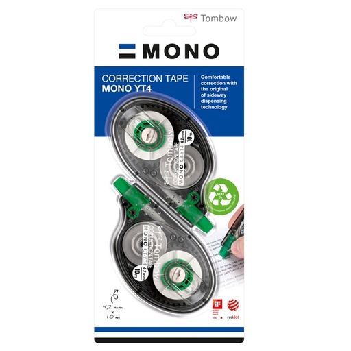 [D61262] BLISTER 2 CORRETTORI A NASTRO 4MMX10M TOMBOW MONO
