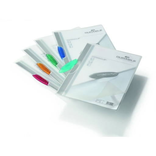 [D61611] PACK 5 CARTELLINE CON CLIP COLORATA SWINGCLIP DURABLE