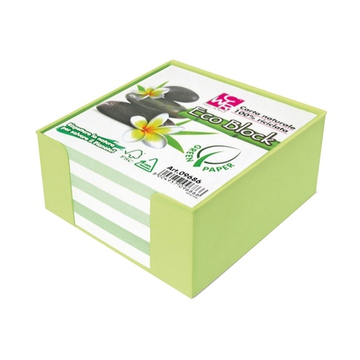 [D61703] BOX COLORATO C/FOGLIETTI CARTA 100 RICICLATA 10X10X5CM IKONA+