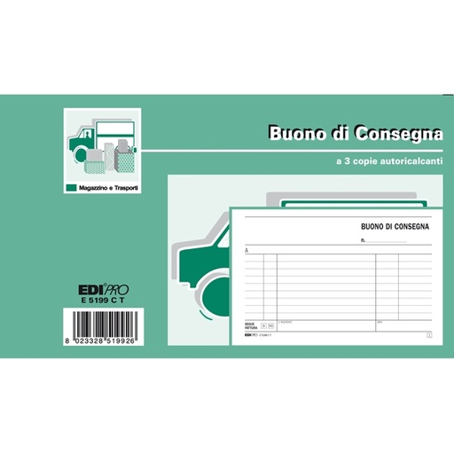 [D61716] BLOCCO BUONI CONSEGNA 10X17CM 33fg 3 copie AUTORIC. E5199CT