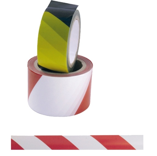 [D61836] NASTRO ADESIVO 50MMX25MT SICUREZZA ROSSO/BIANCO