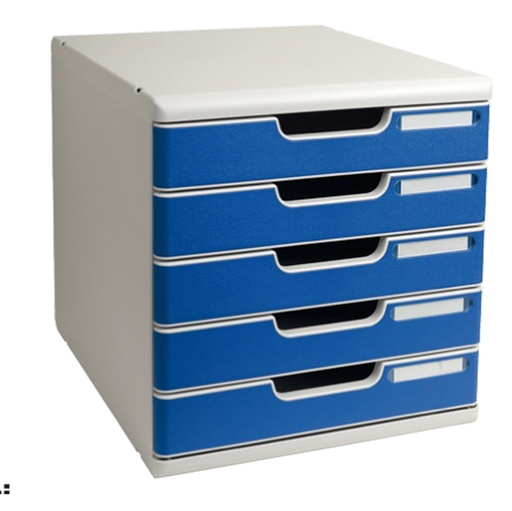 [D61956] CASSETTIERA MODULO A4 5 CASSETTI GRIGIO/BLU EXACOMPTA